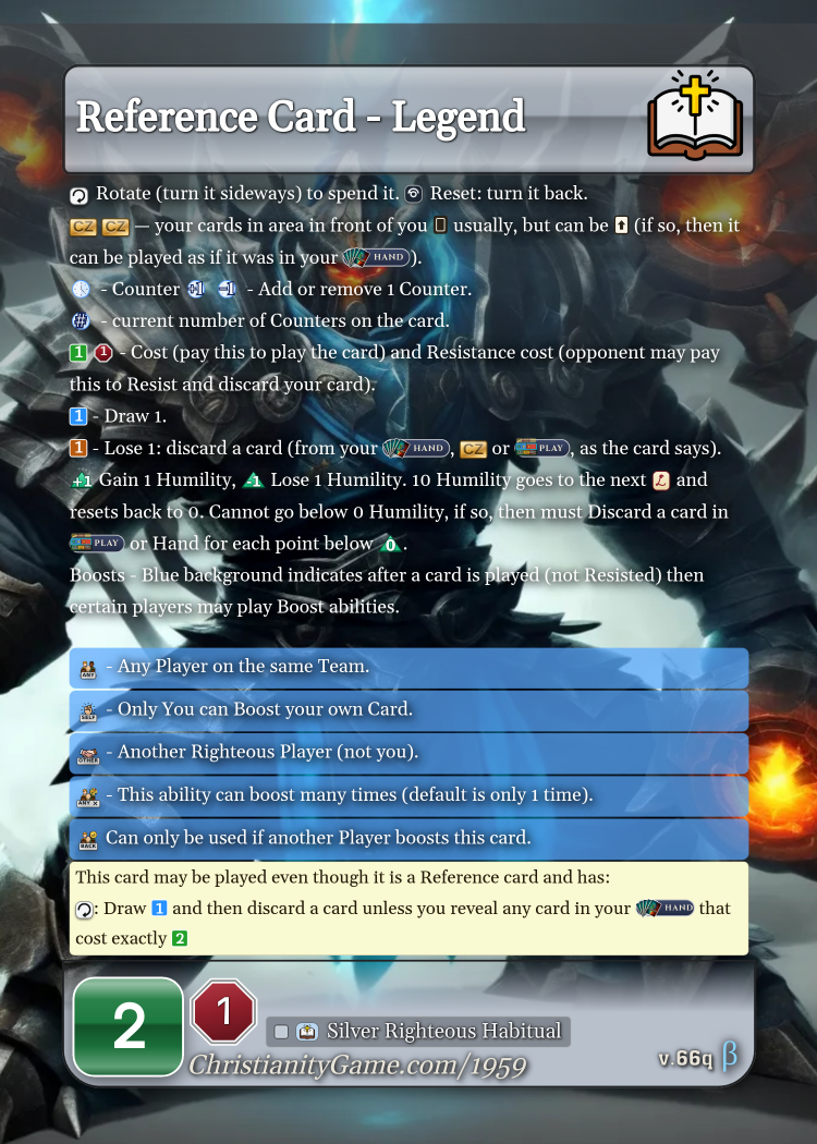 Reference Card - Legend