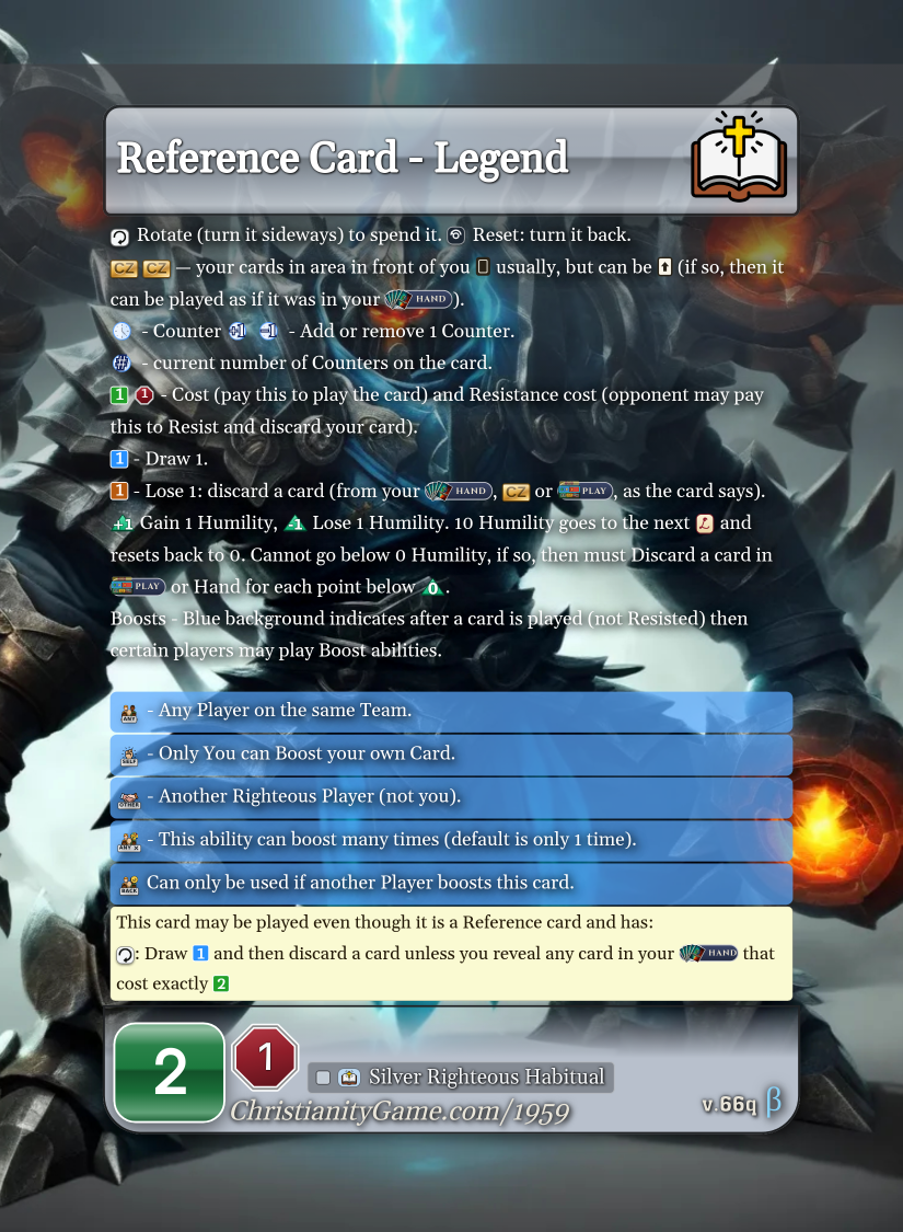 Reference Card - Legend