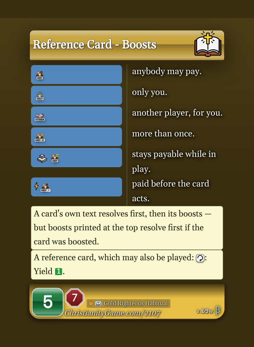 Reference Card - Boosts